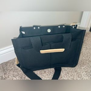 Black Canvas Tote with crossbody strap